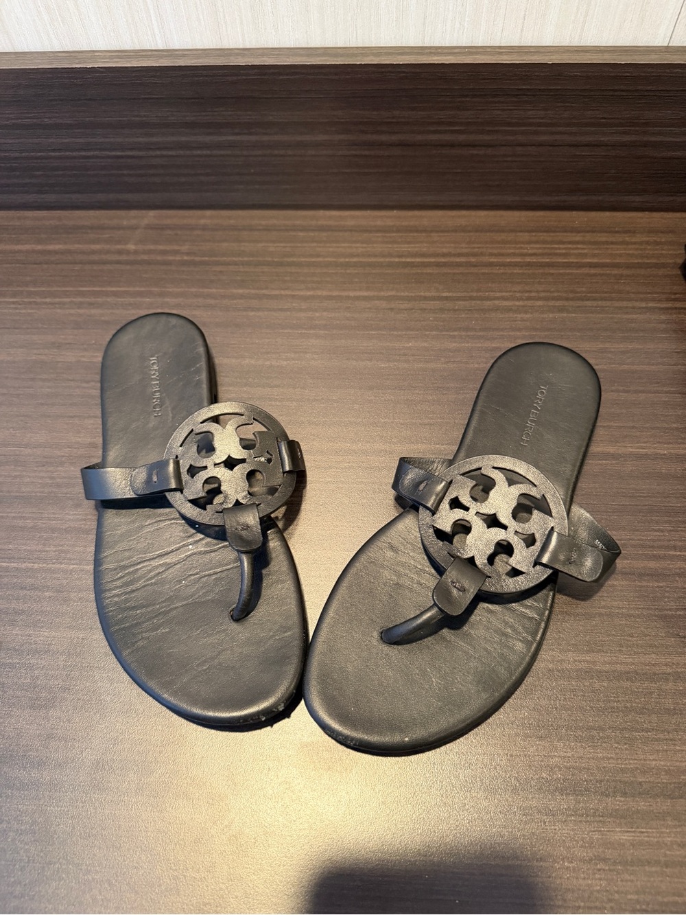 Tory Burch black leather sandals